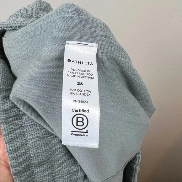 Athleta Farallon Printed Jogger Pants 26 Travel Athletic Lounge Comfy Green Gray - Picture 10 of 11